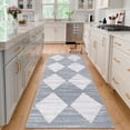 thumbnail image 2 of Hasoo Runner Rugs for Hallway 2x6 Geometric Rugs Modern Trellis Carpet for Bedside, Gray, 2 of 6