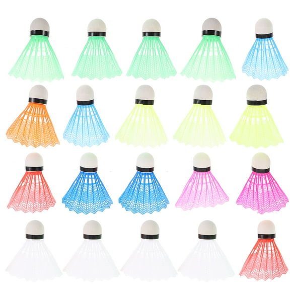 Minkissy 20pcs Badminton Birdie for Kids Plastic Assorted Color Exercise Fitness