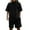 Black, variant on AJZIOJIRO Men Summer T-Shirts Shorts Set Casual Short Sleeve Cotton Shirt Tops Pants Set M-3XL