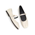 thumbnail image 4 of Domuza Mary Jane Shoes for Women Slip on Dressy Ballet Flats Shoes for Women New Trendy Non-Slip Shoes for School Office Walking Casual Formal Work White 8（EU-40）, 4 of 7