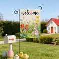 thumbnail image 6 of FEOLGEHLY Easter Garden Flag 30x45cm, Double-Sided Printing with Cute Bunnies Easter Eggs and Spring Plants, Durable Fade-Resistant Polyester Yard Flag for Outdoor Patio Lawn Porch Decoration, C, 6 of 7