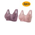 thumbnail image 2 of LLYwey Womens Bras Comfortable Woman's Comfortable Lace Breathable Bra Underwear No Underwire Big & Tall Size Nylon Back-Smoothing Bra Style LW-239 Pinks XXL, 2 of 3