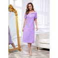 thumbnail image 4 of FEREMO 100% Cotton Nightgowns for Women Short Sleeve Ladies Sleepwear Soft Comfy Sleepshirt, 4 of 6