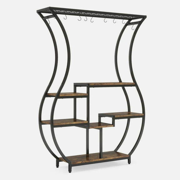 Barara King Plant Holder,Plant Stand Indoor,Vase-Shaped Plant Stand, 6-Tier Plant Display Rack with 10 Hanging Hooks