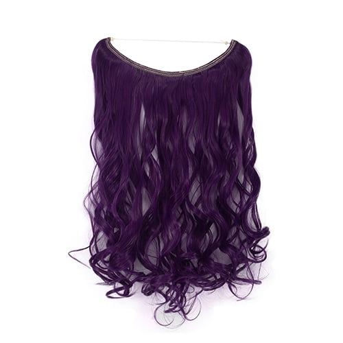 Natural Curly Wavy Wire Headband Hidden Hair Extension No Clip Ins Transparent Wire Hair Extensions Walmart Com Walmart Com - wavy purple hair extensions transparent roblox