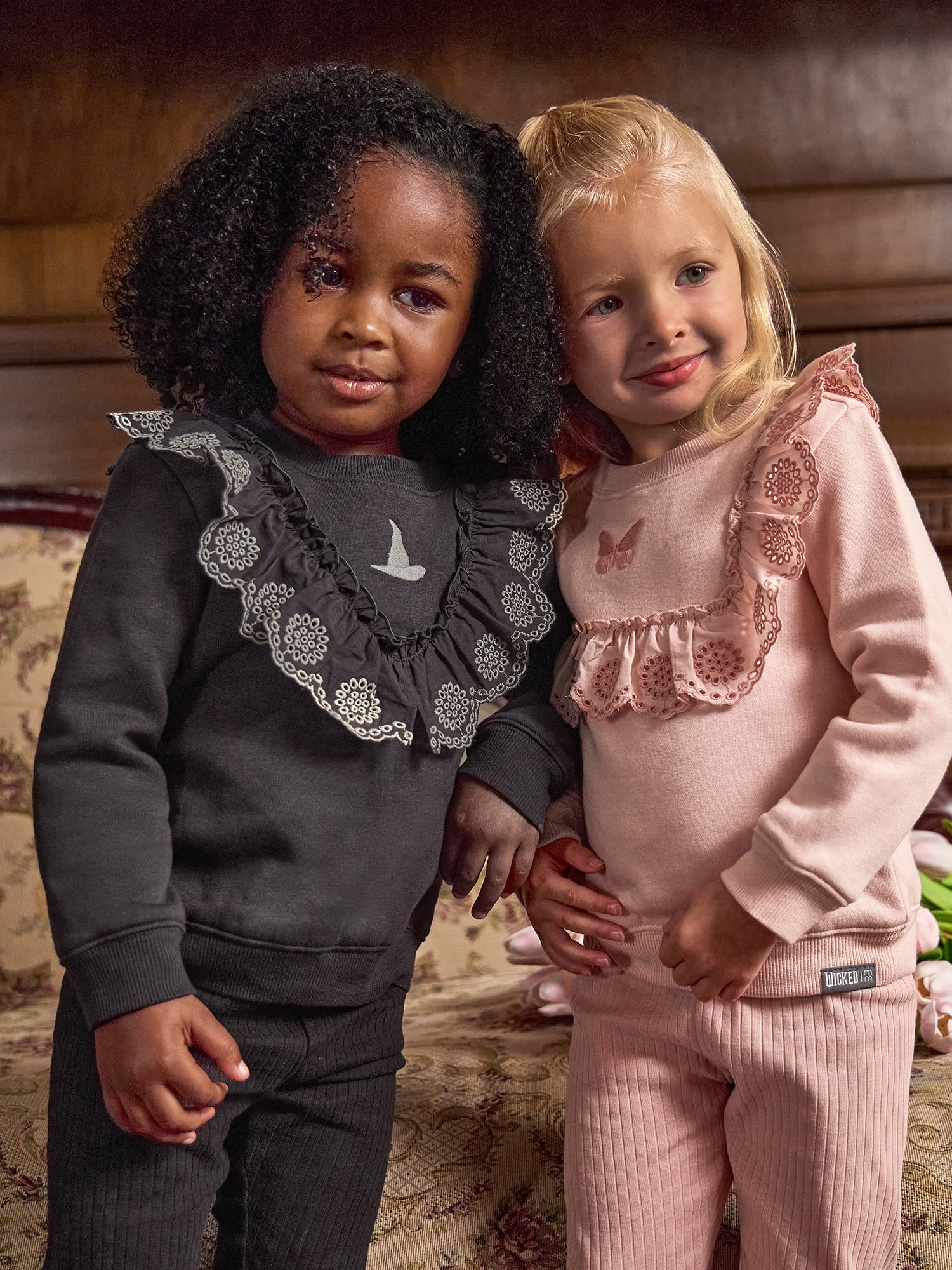 Modern Moments Toddler Girl Glinda Wicked Eyelet Ruffle Sweatshirt, Sizes 12 Months - 5T