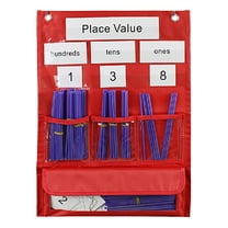 Zeiwohndc 7 Pockets Classroom Counting Pocket Chart with Straws for Preschool