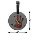 thumbnail image 6 of Hand Print Football Get a Grip Round Leather Luggage Card Suitcase Carry-On ID Tag, 6 of 8