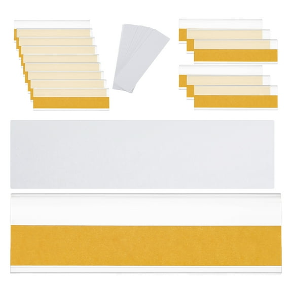 FRCOLOR 30 Sets of Clear Adhesive Label Pockets  Ideal for Organizing and Protecting Index Cards on Shelves Desks and Cabinets