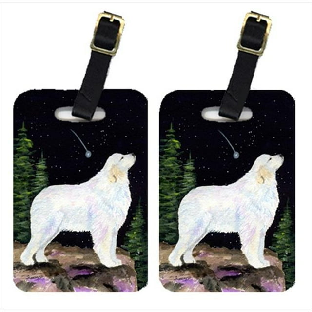Carolines Treasures SS8471BT Starry Night Great Pyrenees Luggage Tags - Pair Of 2