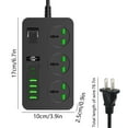 3 Outlets Power Strip Surge Protector 3000W Multi Plug Outlet With 6