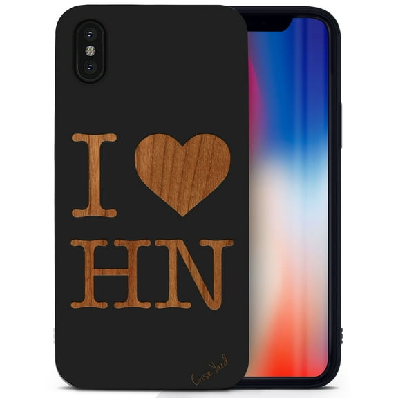 Case Yard Wooden Case for iPhone-XS-Max Soft TPU Silicone cover Slim Fit Shockproof Wood Protective Phone Cover for Girls Boys Men and Women Supports Wireless Charging I Love Honolulu Design