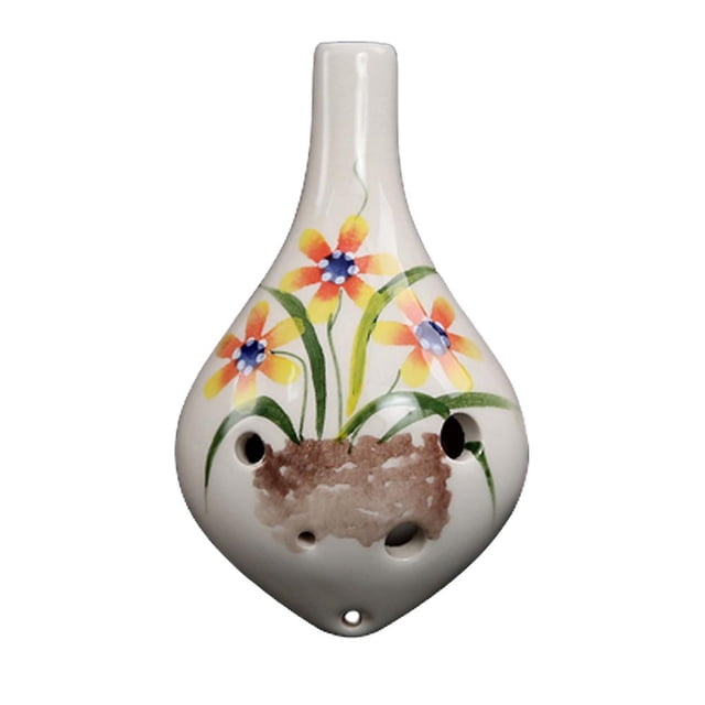 Ocarina Alto C de 6 agujeros, cerámica esmaltada, hermoso diseño, idea de regalo para músico principiante, fácil de aprender