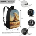 thumbnail image 5 of Uourmeti Jumping Horse Print Backpack for Students, 17 Inch Durable Zippered Comfort Straps School Backpack for Travel Work, 5 of 6