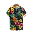 thumbnail image 6 of Ceisia Men's Pineapple Tropical Flower Print Hawaiian Shirt Short Sleeve Button Down Summer Beach Shirt Army Green XXL Gifts for Father, 6 of 7