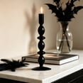thumbnail image 5 of Linnome Halloween Themed Black Glass Candlestick, Elegant Gothic Taper Candle Holder for Table Centerpiece Decor, Spooky Party Ornament and Haunted House Holiday Decoration Gift, 5 of 6