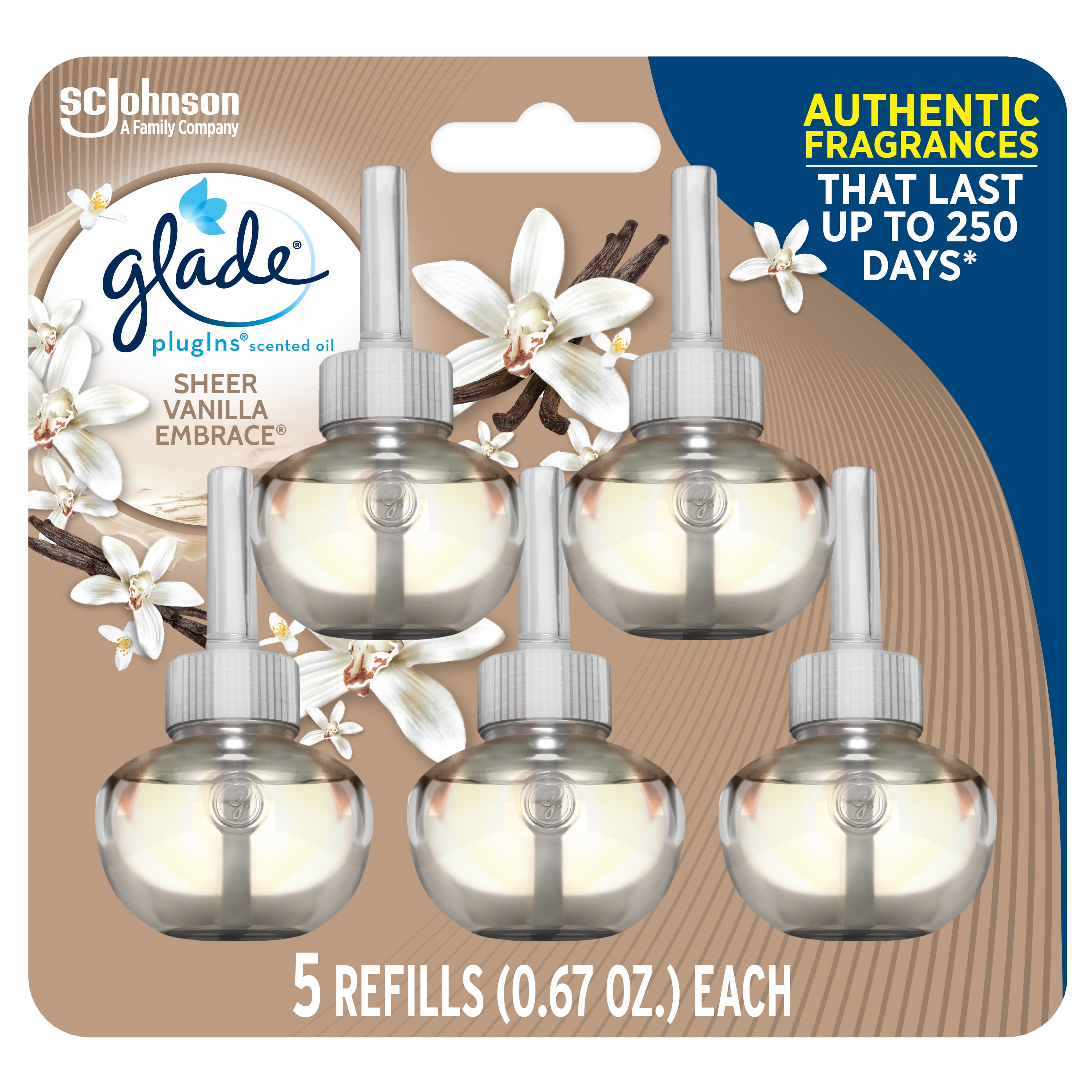 Glade PlugIns Scented Oil Refill, Sheer Vanilla Embrace, Essential Oil