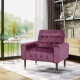 thumbnail image 5 of Betsy Velvet Armchair Modern Glam Button-Tufted Waffle Stitching, 5 of 11