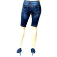 thumbnail image 3 of 1822 Denim Juniors Women's Blue Denim Jeans Skinny Bermuda Shorts, 3 of 3