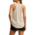 thumbnail image 3 of DHFJKG Athletic Workout Tank Tops For Women Sleeveless Ruffle Curved Hem Solid Color Basic Top For Yoga Exercise Tennis, 3 of 7