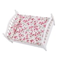 thumbnail image 1 of Cama Doble De Casa Muñeca, Mini Muebles Con Patrón De Flores Para Casa De Muñecas A Escala 1/12, 15.5x8x12.3 Cm De Cama De , Accesorio De Exhibición De Muñecas, 1 of 7