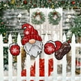 thumbnail image 6 of Clearance!Christmas Gnome Fence Peeker Yard Garden Sign, Xmas Red Gloves Peppermint Candy Tree Topper Ornaments Outdoor Patio Peeking Decor, Snowflakes Holiday Indoor Tree Decoration, 6 of 9