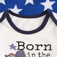 thumbnail image 5 of Xudanell Baby Boy Girl My 1st 4th Of July Outfit Short Sleeve Letter Stars Stripes Print Romper Jumpsuit (White, 0-3 Months), 5 of 7
