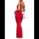 thumbnail image 2 of Vestidos Largos de Noche para Mujer con Escote Halter, Espalda Descubierta y Tirantes Finos, con Flores Estereoscópicas Rojo XS, 2 of 10