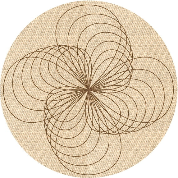 Ahgly Company Indoor Square Patterned Moccasin Beige Area Rugs, 3' Square