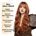thumbnail image 6 of Jademall 26 Inch Long Body Wave Wig with Bangs, Synthetic Dirty Orange Curly Hair, Fluffy Full Head Wig for Daily, Party & Dance Use, 6 of 7