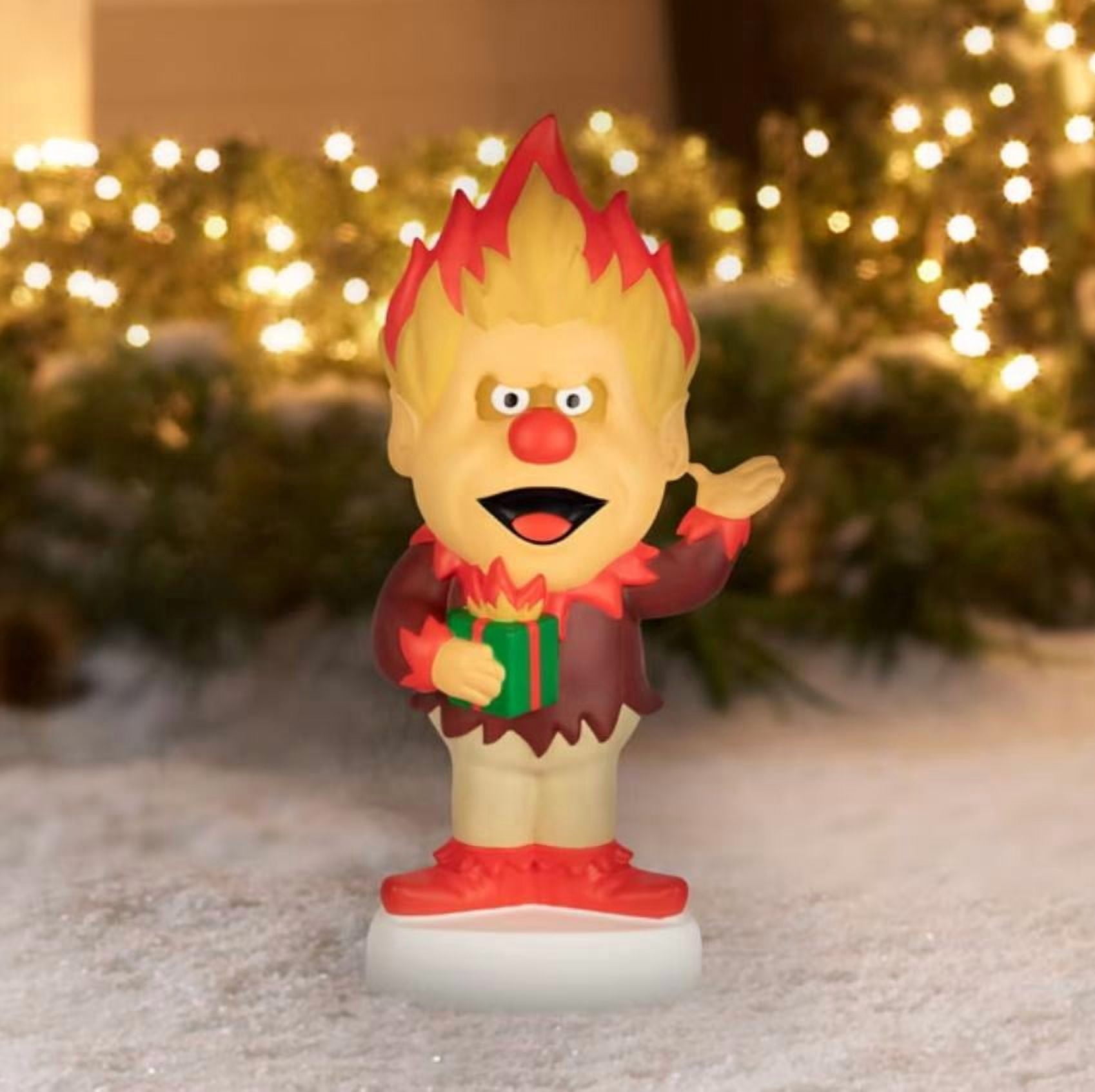 LED Lighted Heat Miser Blow Mold Outdoor Christmas Decor, Classic Cartoon Villain Style Glowing Figure for Kids' Holiday Fun