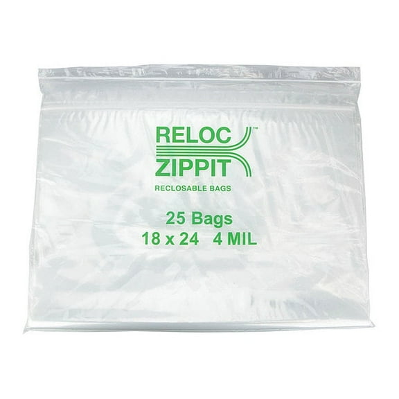 Reloc Zippit Reclosable Poly Bag,Zip Seal,PK250 4R1824