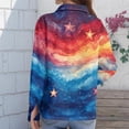 thumbnail image 5 of Domzest Womens 250th Anniversary Usa Shirt Patriotic V Neck Long Sleeve Butoon Down Tshirt 4th Of July Graphic Shirt Dark Blue 2XL, 5 of 5