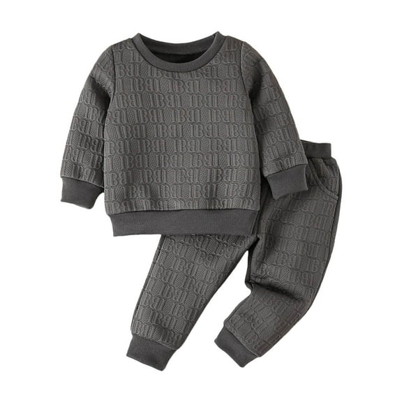 Toimothcn Back To School Sets For Toddler Boys Long Sleeve Simple Solid Color Sweatshirt Pants Warm Loose Fit 2Pcs Outfits Set Leisure Childrens Clothes