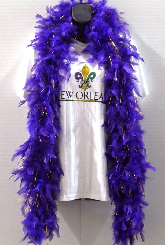 6' Purple Boa with Gold Tinsel (Each)