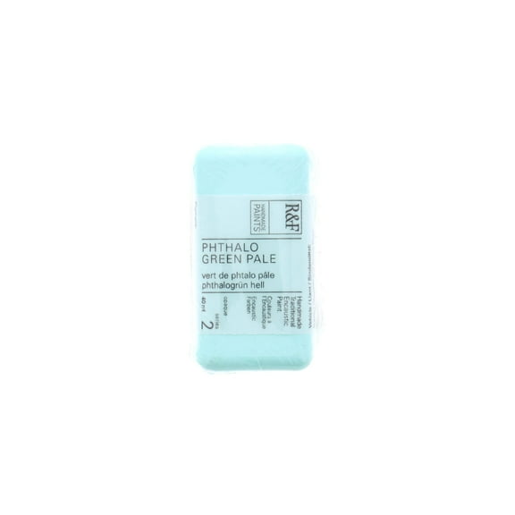 R&F Handmade Paints Encaustic Paint Cake, 40ml, Pthalo Green Pale