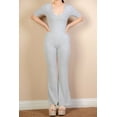 thumbnail image 6 of French Terry Flare Leg Short Sleeve Jumpsuit, 6 of 8