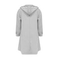 thumbnail image 6 of SwiftWear Women's Long Hooded Coat Single-Breasted Button Front Jacket with Pockets, Casual Outerwear for Fall and Winter Seasons, 6 of 9