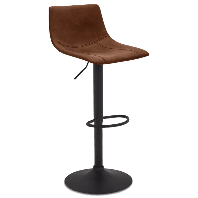 Bouclair Rust Textured Faux Leather & Metal Adjustable Bar Stool