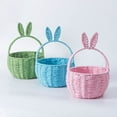 thumbnail image 5 of Easter Egg Basket,Cute Bunny Ear Baskets with Handle,Rattan Woven Picnic Flower Basket Storage Bins for Organizing Toys Snack Party Supplies Easter Decorations, 5 of 13