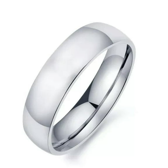2/3/4/6/8mm Silver Band Men Women's 316L Stainless Steel Engagement Ring Sz 5-13