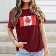 thumbnail image 4 of T-shirt Femme Drapeau du Canada Graphique T-Shirt Feuille d'Érable Canadienne Manches Courtes Patriotique T-Shirts Femme Rouge G, 4 of 4