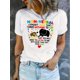 thumbnail image 1 of Camiseta de Verano para Mujer Suave Cuello RedondoWomen'S Inspirational Non-Verbal Communication Message T-Shirt, Elephant Graphic Print, Casual Polyester Knit Crew Neck Tee with Medium Stretch - Al, 1 of 6