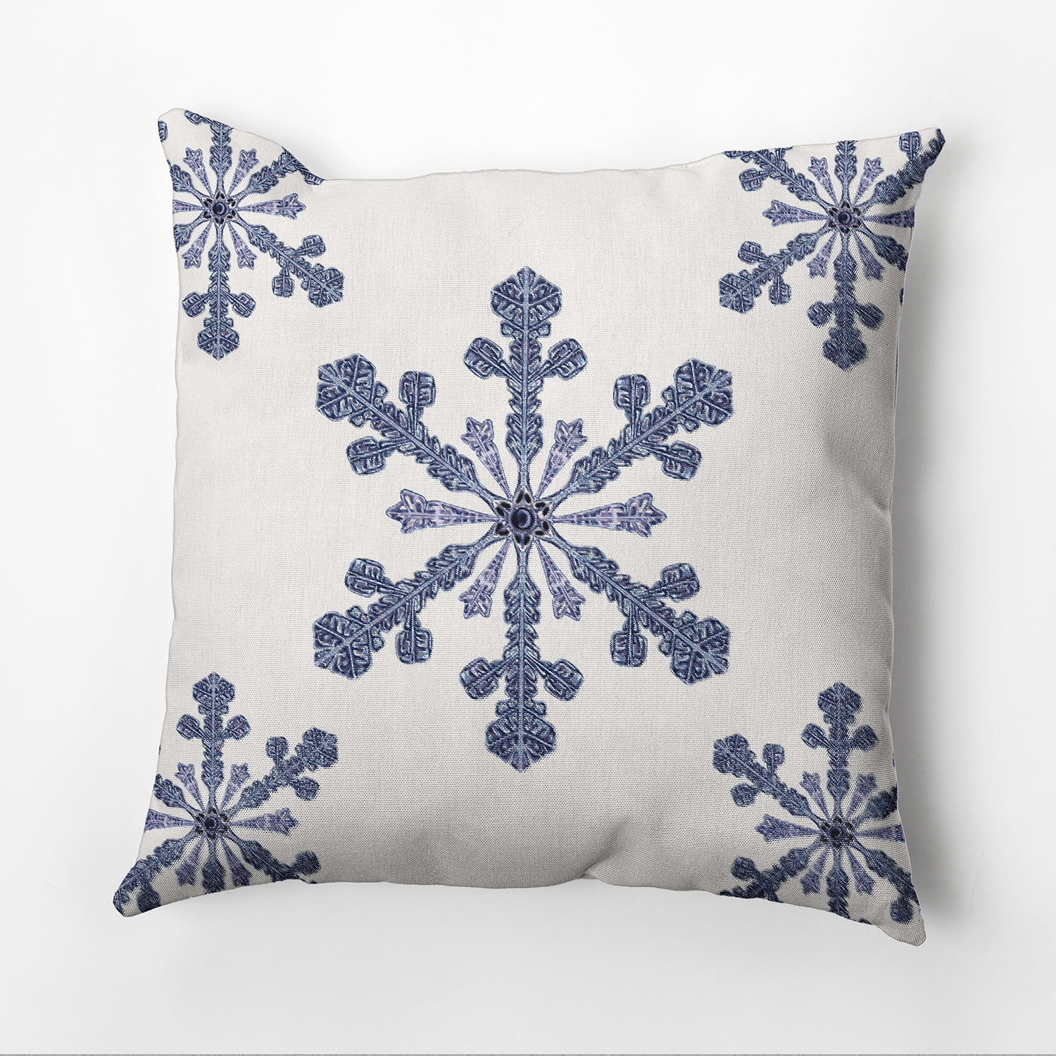 16" x 16" Simply Daisy Winter Vail Snowflake Polyester Accent Pillow, White (1 Count)
