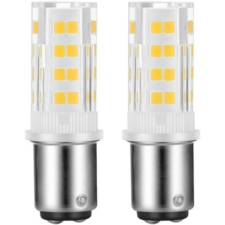 

2-Pack Sewing Machine Light Bulb Double Contact BA15D Push in Bulb Daylight White 6000K 15T7DC Base Replacement for Singer Kenmore Sewing Machine Light Bulb Bayonet Type Replaces #6797 and #6810