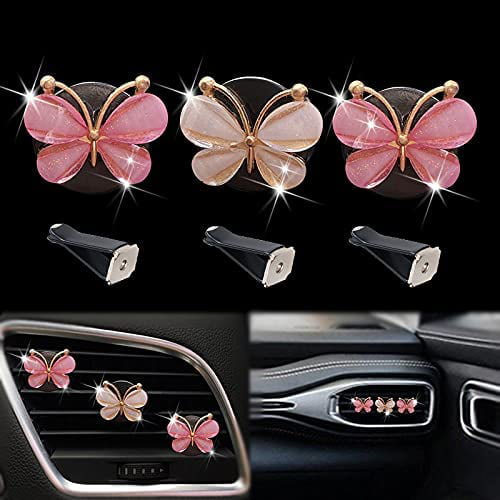 3Pcs Lovely Butterfly Car Clip Cute Butterfly Car Air Conditioning Outlet Diffuser Car Charm Air Vent Accessories Cute Car Interior Decor for Girls & Women 