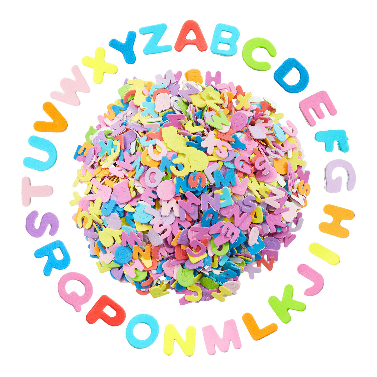 1560 Pieces Alphabet Foam Letters for Crafts, AZ Stickers, 12 Colors
