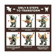 4pc 2 in 1 Dinosaur Robot Transforming Toy Dino Tansformer Robot w Movable Limbs