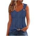 thumbnail image 2 of Fnooota Tank Tops for Women 2025, V Neck Workout Sleeveless Casual Summer Shirts Navy Size 2XL, 2 of 4