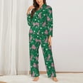 thumbnail image 2 of Honeii Tropical Leopard print Women's Pajama Sets Long Sleeve Button Down Sleepwear Nightwear Soft Pjs Lounge Sets-XX-Large, 2 of 7